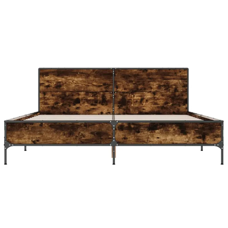 Lovos rėmas, dūminio ąžuolo, 140x190cm, mediena ir metalas