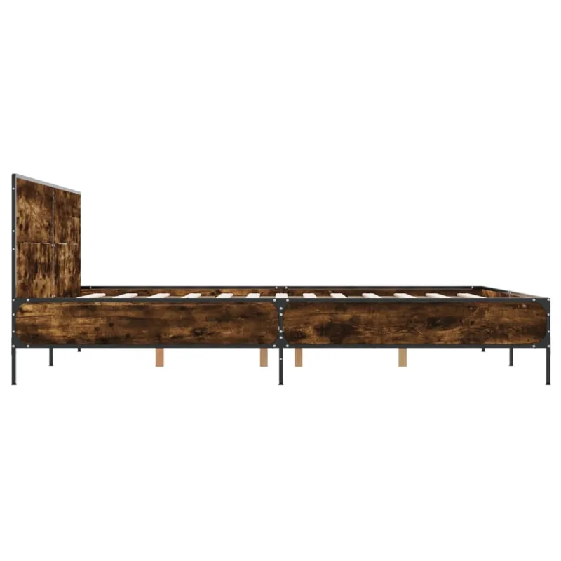 Lovos rėmas, dūminio ąžuolo, 140x190cm, mediena ir metalas