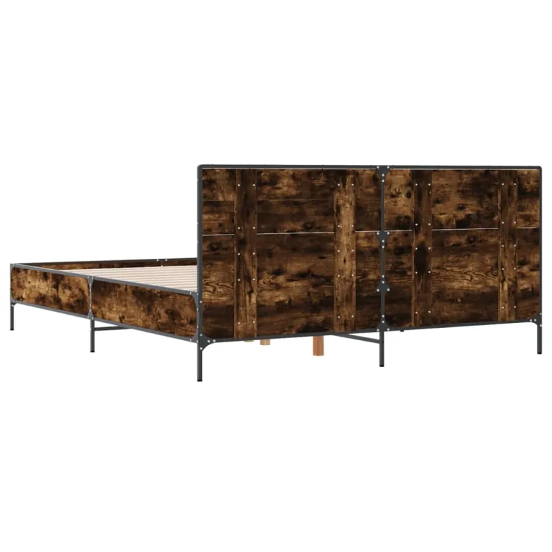 Lovos rėmas, dūminio ąžuolo, 140x190cm, mediena ir metalas