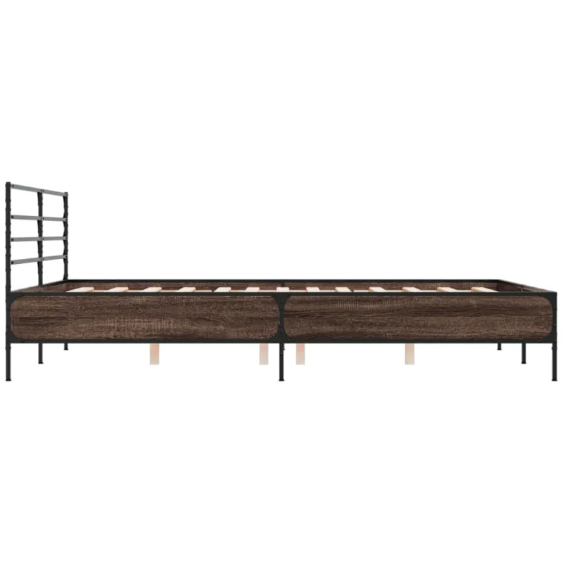 Lovos rėmas, rudas ąžuolo, 120x190cm, apdirbta mediena/metalas