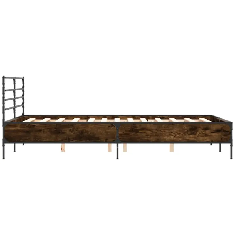 Lovos rėmas, rudas ąžuolo, 140x190cm, apdirbta mediena/metalas
