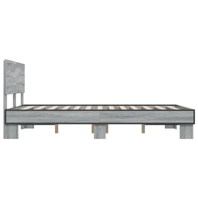 Lovos rėmas, pilkas ąžuolo, 120x200cm, apdirbta mediena/metalas