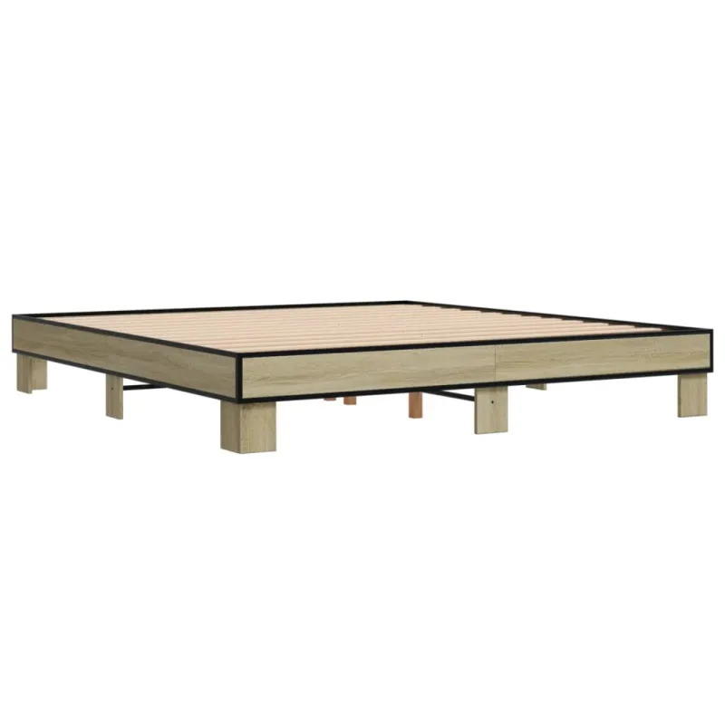 Lovos rėmas, ąžuolo, 200x200cm, apdirbta mediena ir metalas