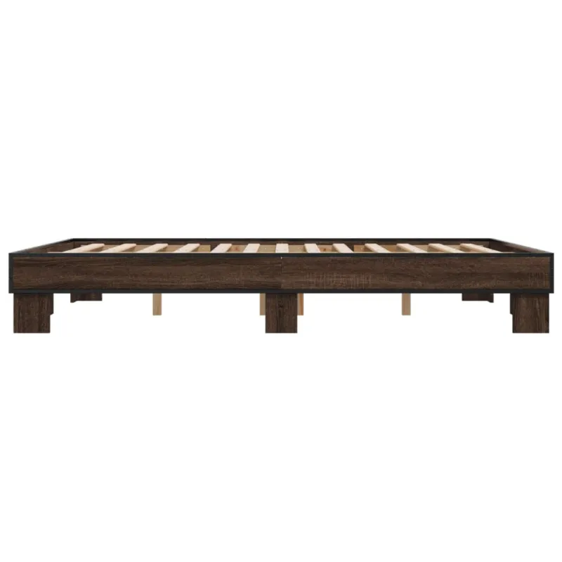 Lovos rėmas, rudas ąžuolo, 150x200cm, apdirbta mediena/metalas