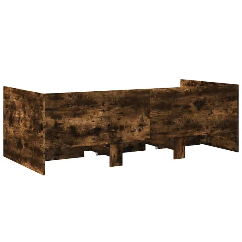 Kušetė su stalčiais be čiužinio, dūminio ąžuolo, 75x190 cm