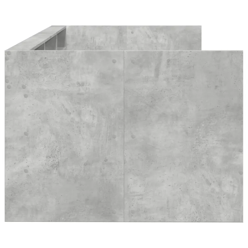 Kušetė su stalčiais be čiužinio, betono pilka, 100x200 cm