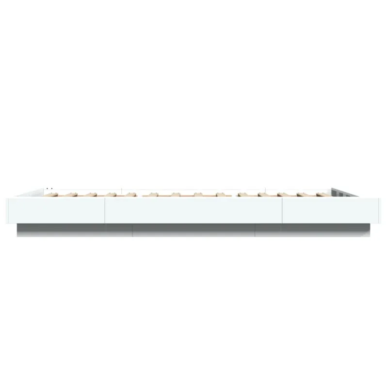 Lovos rėmas su LED, baltas, 90x200cm, apdirbta mediena