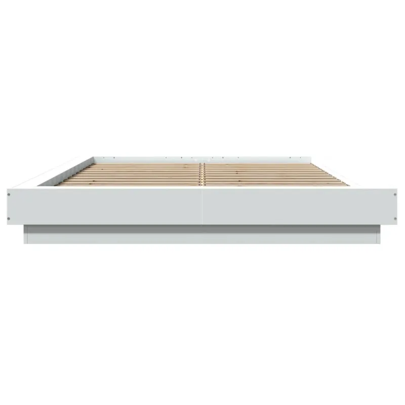 Lovos rėmas su LED, baltas, 140x190cm, apdirbta mediena