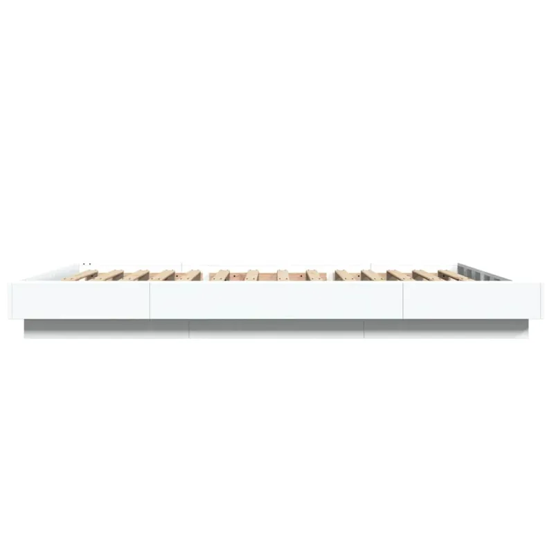 Lovos rėmas su LED, baltas, 120x190cm, apdirbta mediena