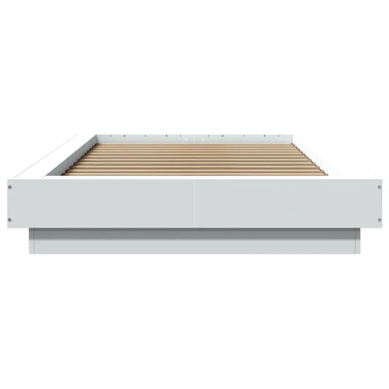 Lovos rėmas su LED, baltas, 90x190cm, apdirbta mediena