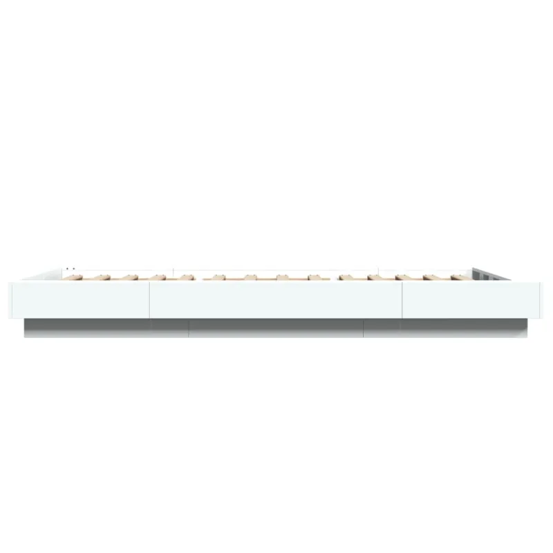 Lovos rėmas su LED, baltas, 90x190cm, apdirbta mediena
