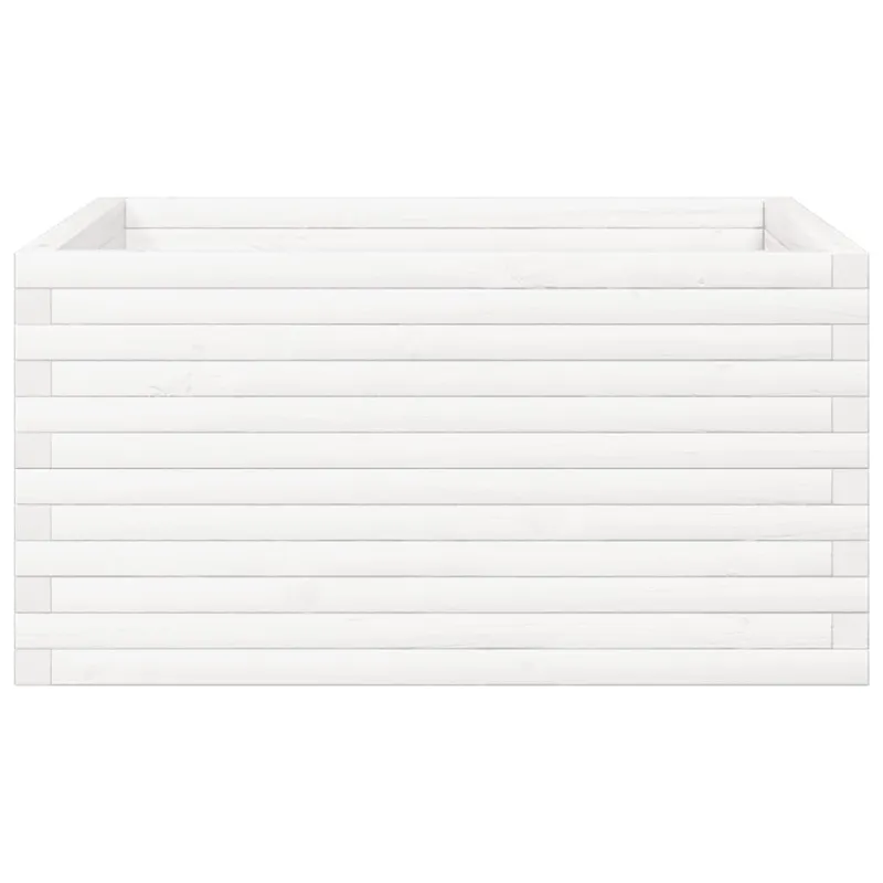 Sodo lovelis, baltas, 90x90x46cm, pušies medienos masyvas