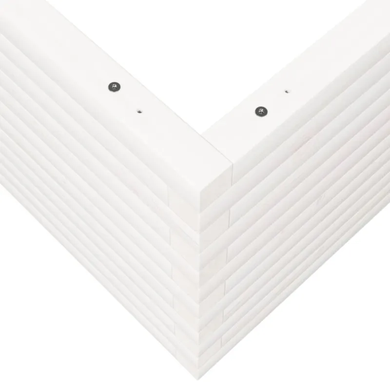 Sodo lovelis, baltas, 90x90x46cm, pušies medienos masyvas