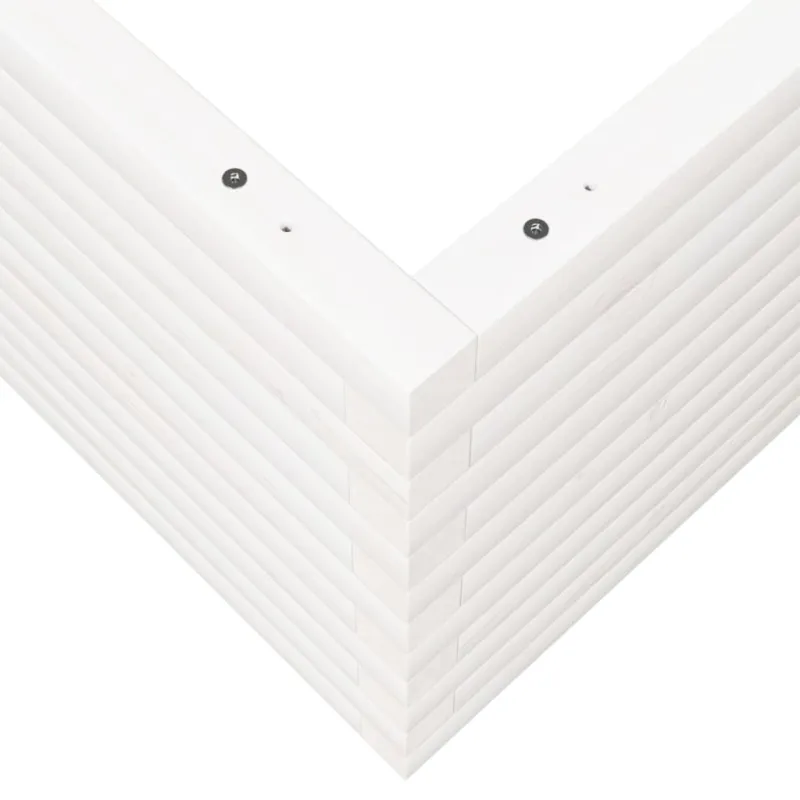 Sodo lovelis, baltas, 100x100x46cm, pušies medienos masyvas