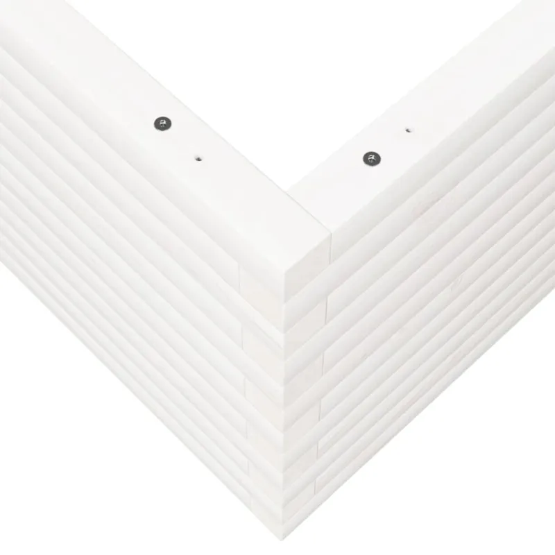 Sodo lovelis, baltas, 110x110x46cm, pušies medienos masyvas