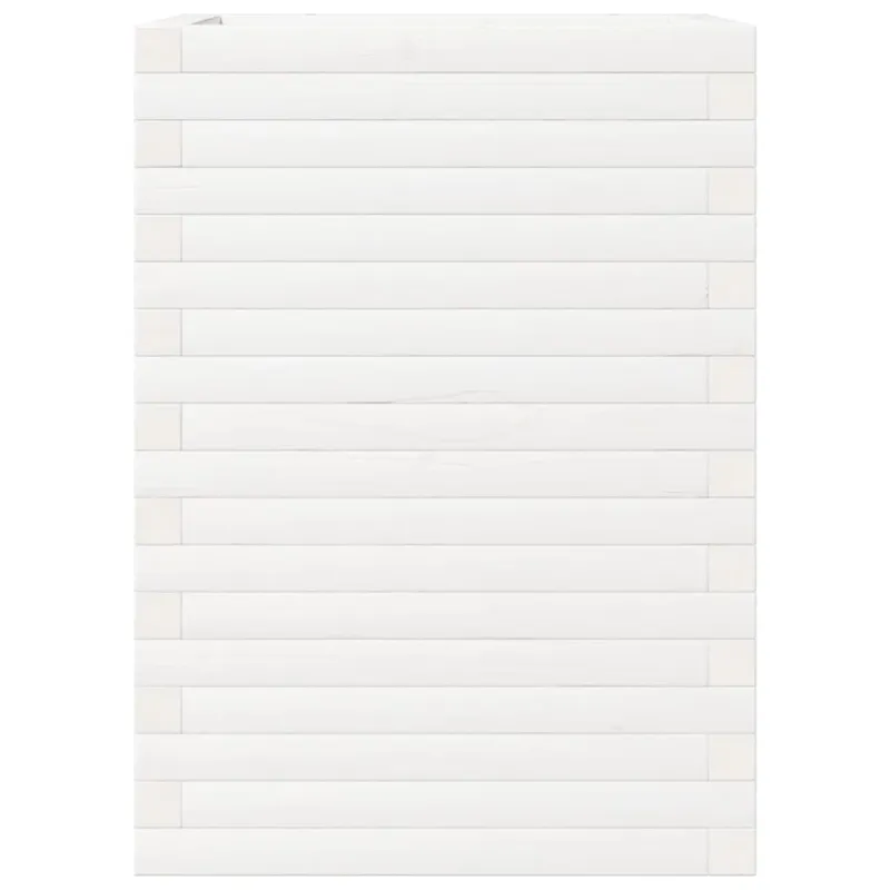 Sodo lovelis, baltas, 50x50x68,5cm, pušies medienos masyvas