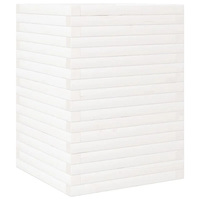Sodo lovelis, baltas, 50x50x68,5cm, pušies medienos masyvas