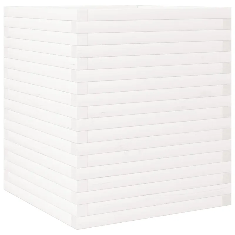 Sodo lovelis, baltas, 60x60x68,5cm, pušies medienos masyvas