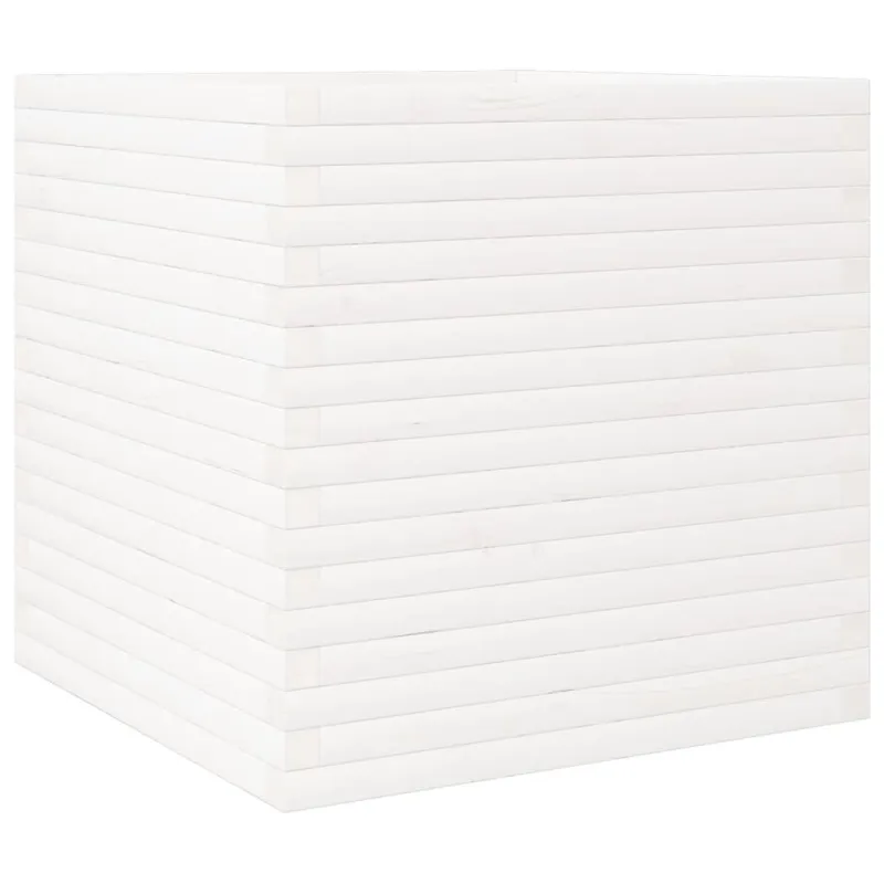 Sodo lovelis, baltas, 70x70x68,5cm, pušies medienos masyvas