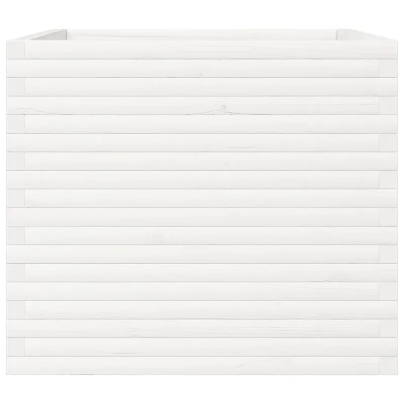 Sodo lovelis, baltas, 80x80x68,5cm, pušies medienos masyvas