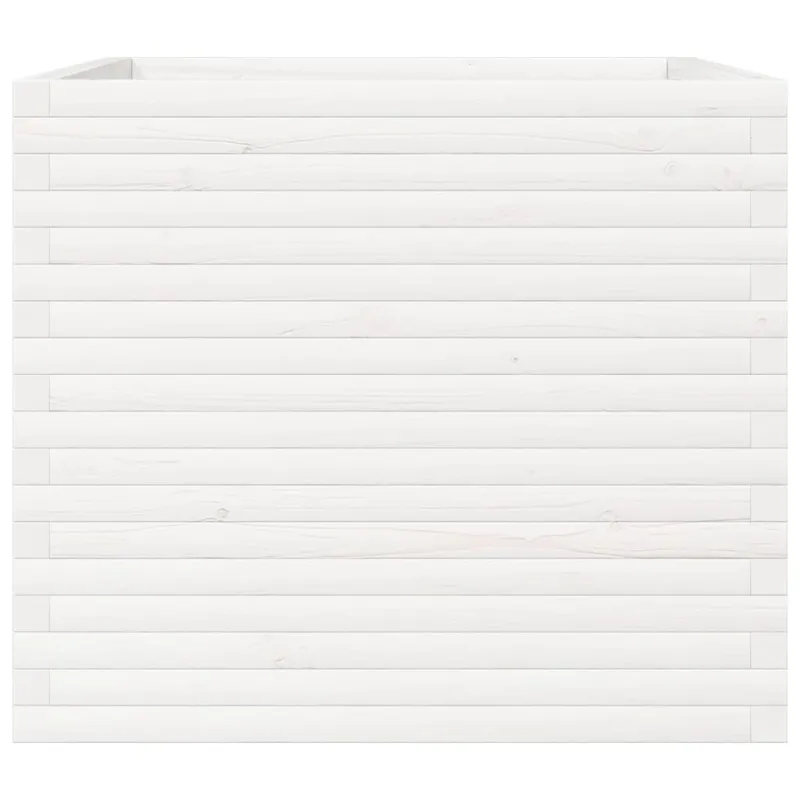 Sodo lovelis, baltas, 80x80x68,5cm, pušies medienos masyvas