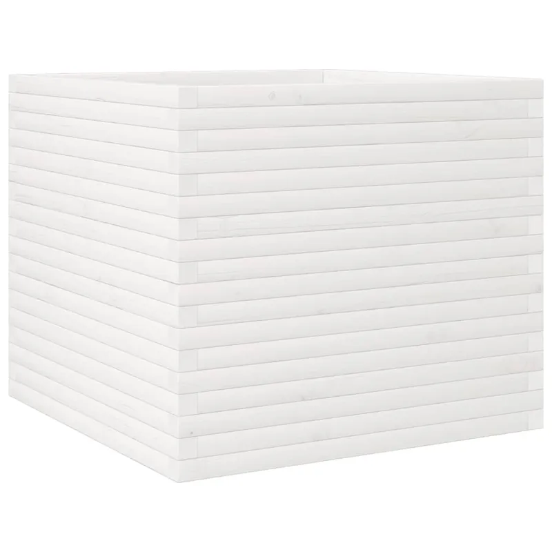 Sodo lovelis, baltas, 80x80x68,5cm, pušies medienos masyvas