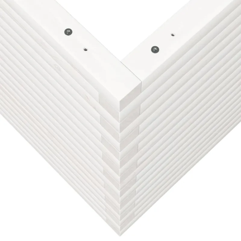 Sodo lovelis, baltas, 80x80x68,5cm, pušies medienos masyvas