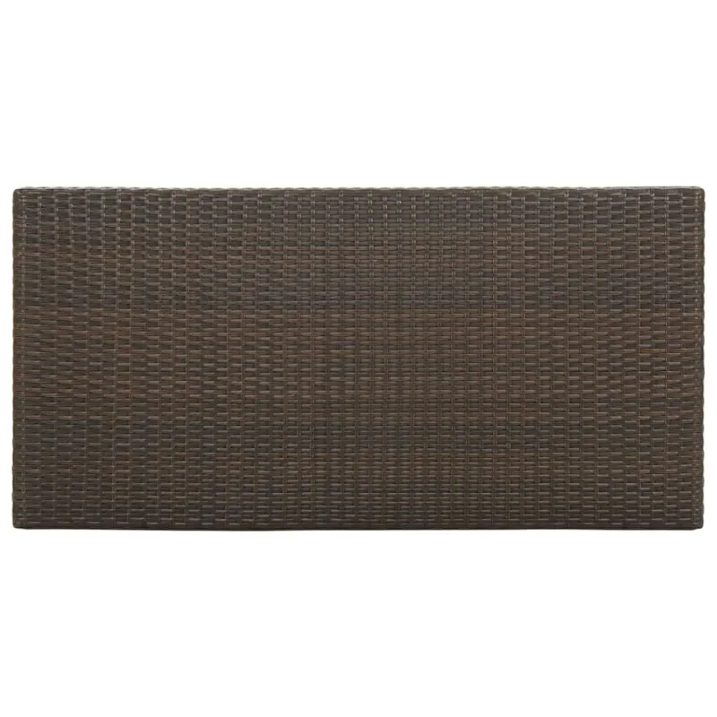 Baro staliukas su lentyna, rudas, 120x60x110cm, poliratanas
