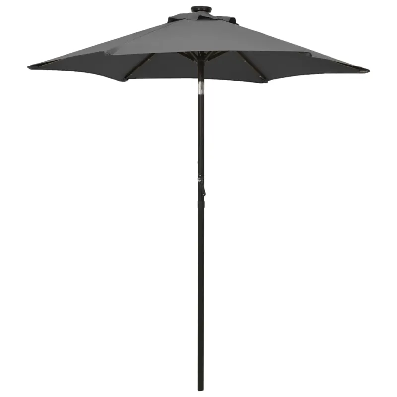 Sodo skėtis nuo saulės su LED, antracito, 200x211cm, aliuminis