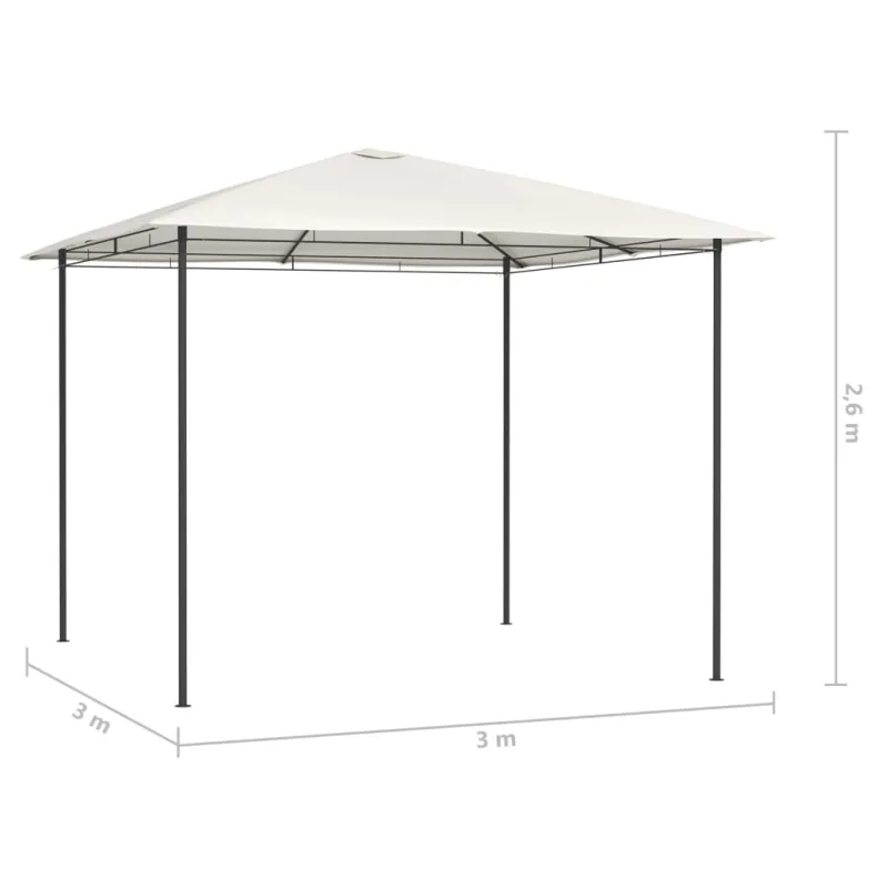 Pavėsinė, kreminės spalvos, 3x3x2,6m, 160g/m²