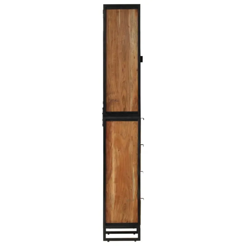 Vonios kambario spintelė, 40x27x190cm, geležis/akacijos masyvas