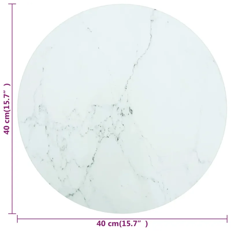 Stalviršis, baltas, 40x0,8cm, grūdintas stiklas