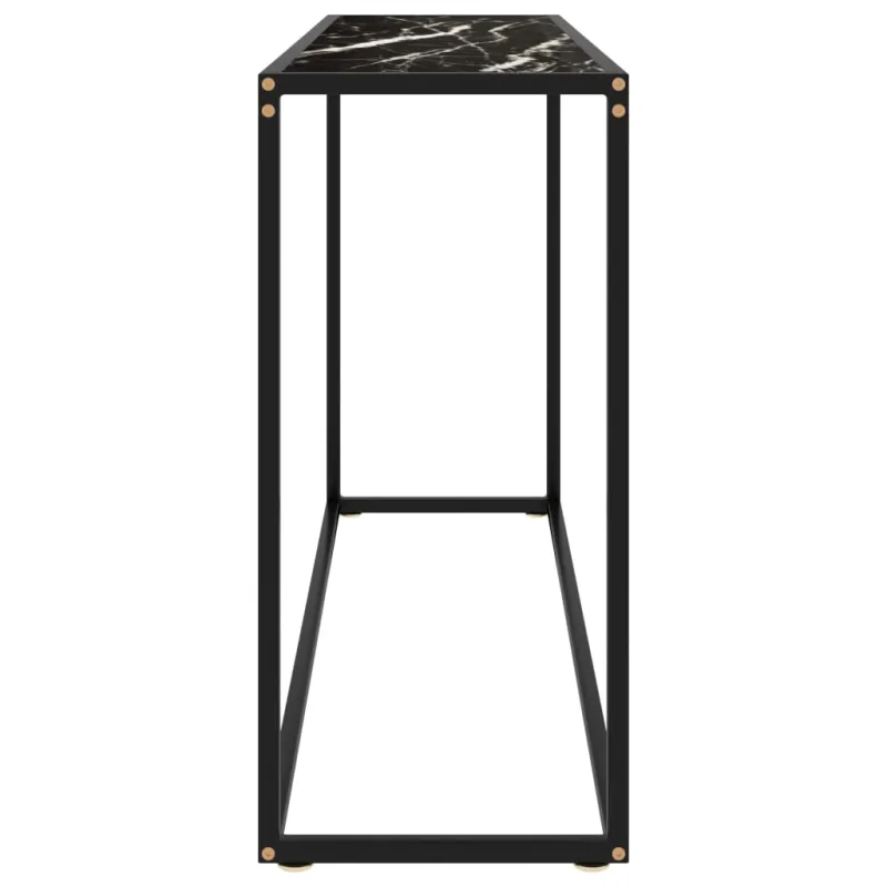 Konsolinis staliukas, juodas, 120x35x75cm, grūdintas stiklas