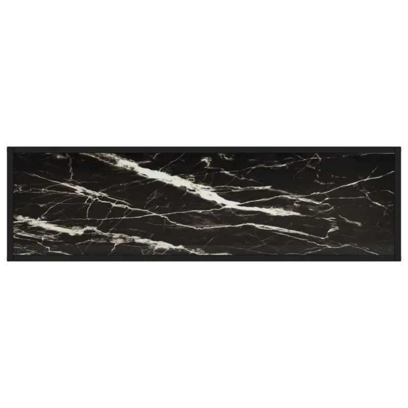 Konsolinis staliukas, juodas, 120x35x75cm, grūdintas stiklas