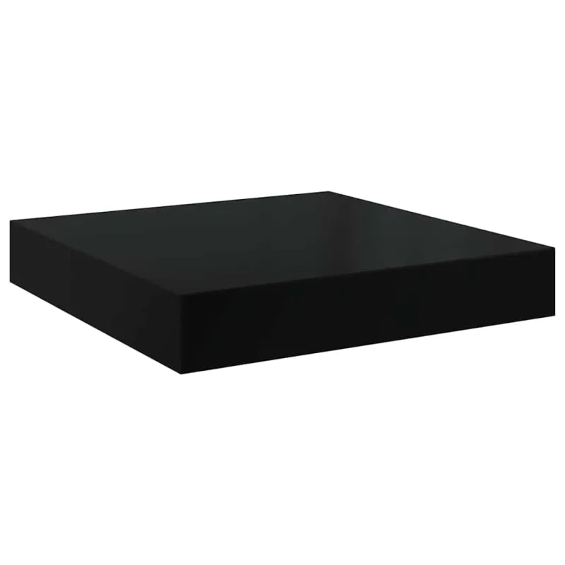 Pakabinamos sieninės lentynos, 2vnt., juodos, 40x23x3,8cm, MDF