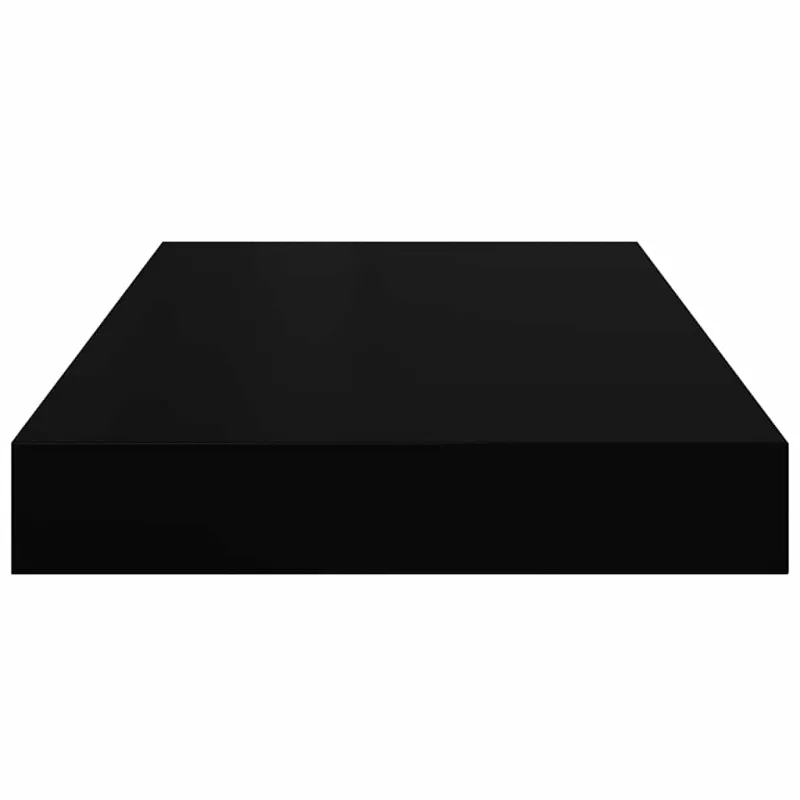 Pakabinamos sieninės lentynos, 2vnt., juodos, 40x23x3,8cm, MDF