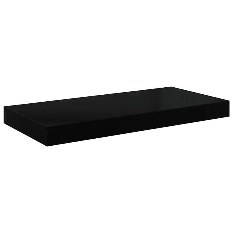 Pakabinama sieninė lentyna, juoda, 50x23x3,8cm, MDF, blizgi