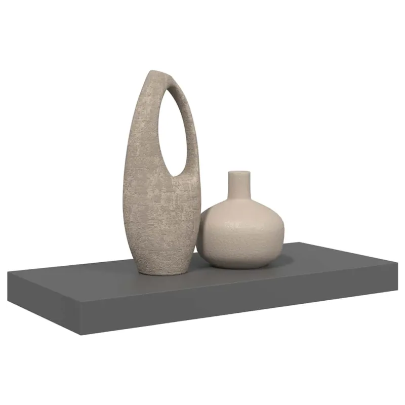 Pakabinama sieninė lentyna, pilka, 50x23x3,8cm, MDF, blizgi