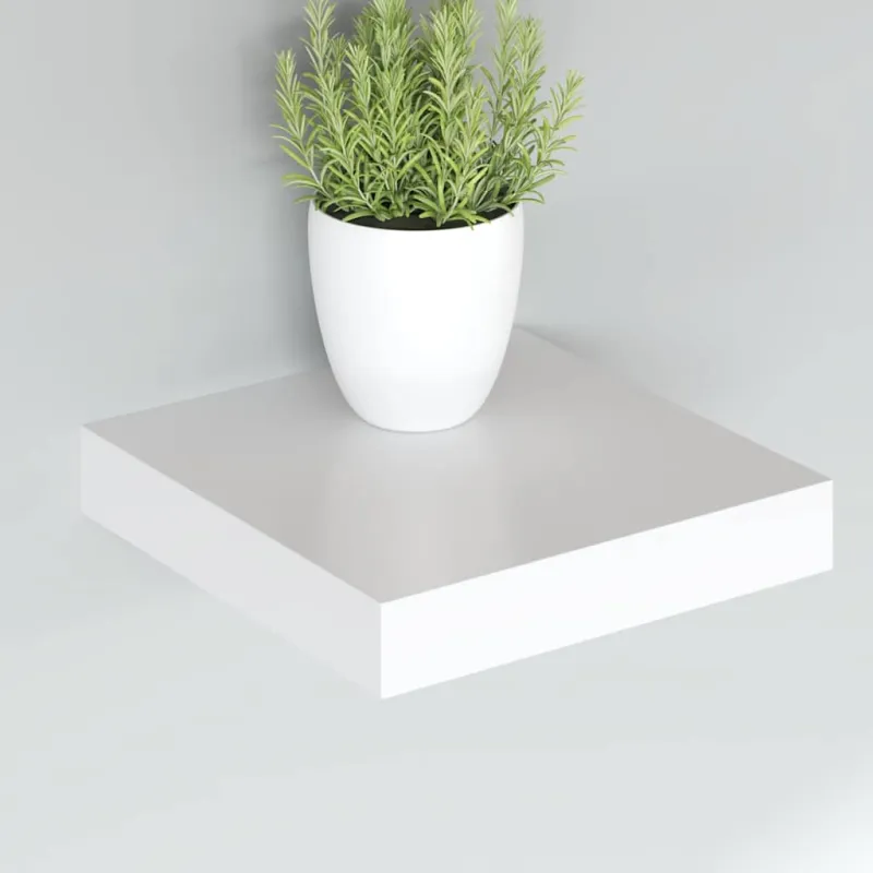 Pakabinamos lentynos, 2vnt., baltos, 23x23,5x3,8cm, MDF