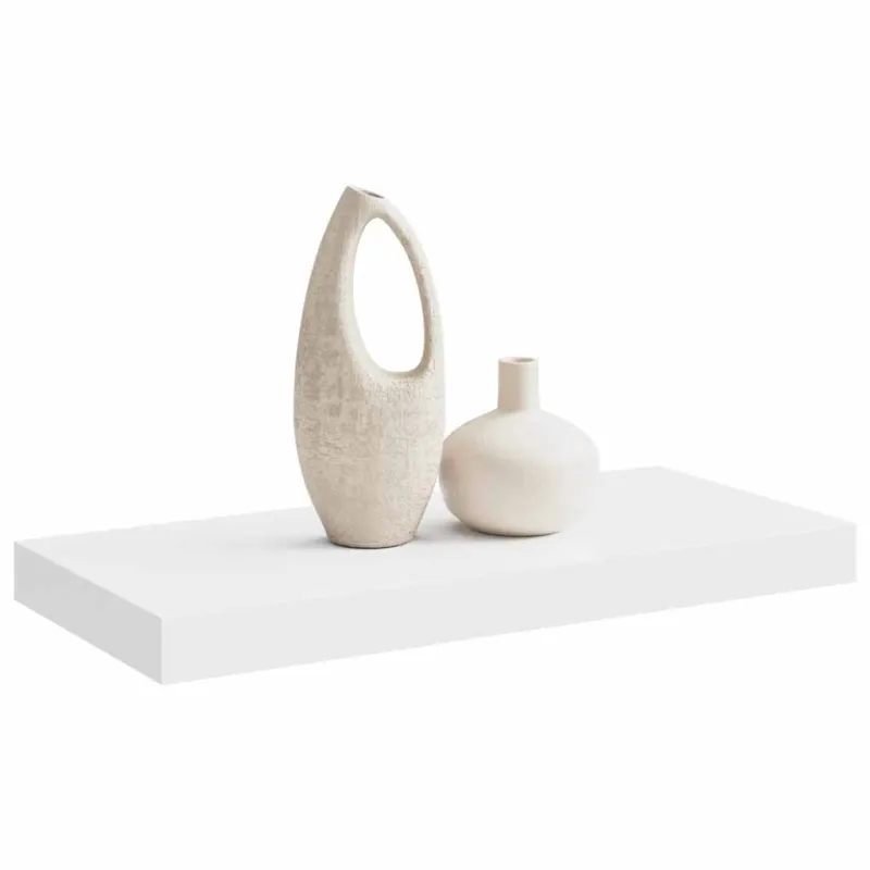Pakabinama sieninė lentyna, baltos spalvos, 50x23x3,8cm, MDF