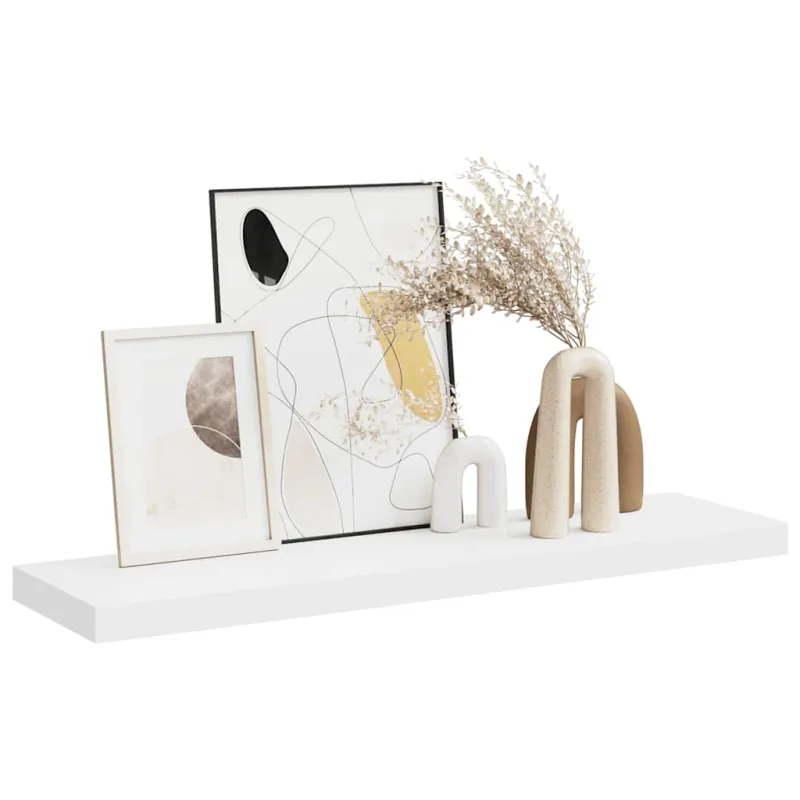 Pakabinama sieninė lentyna, baltos spalvos, 90x23,5x3,8cm, MDF