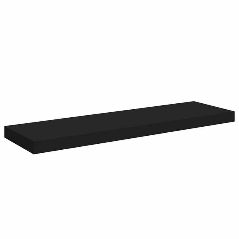 Pakabinamos lentynos, 2vnt., juodos, 80x23,5x3,8cm, MDF