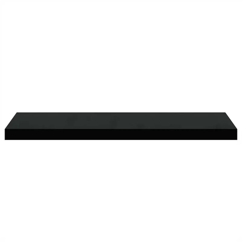 Pakabinamos lentynos, 2vnt., juodos, 80x23,5x3,8cm, MDF