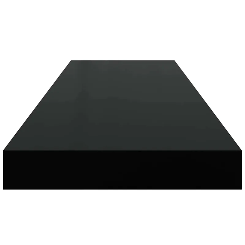 Pakabinamos lentynos, 2vnt., juodos, 80x23,5x3,8cm, MDF