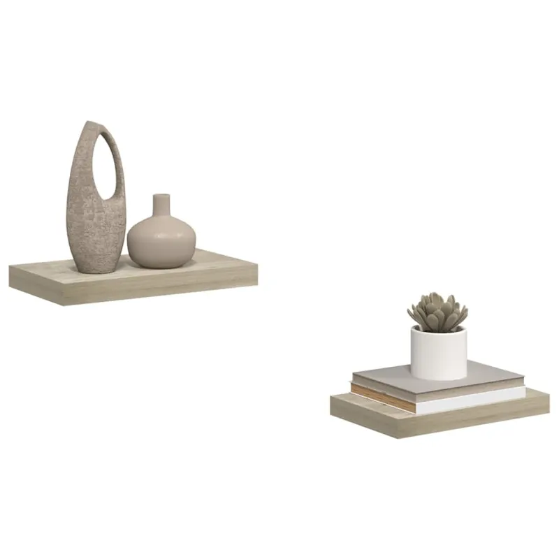 Pakabinamos sieninės lentynos, 2vnt., ąžuolo, 40x23x3,8cm, MDF