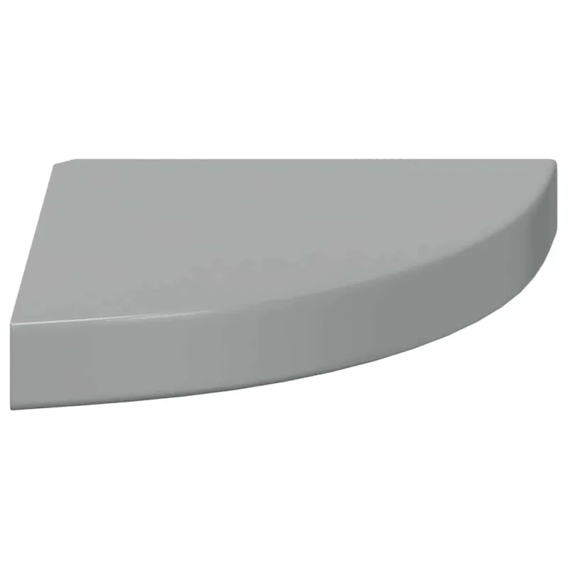 Pakabinamos kampinės lentynos, 4vnt., pilkos, 25x25x3,8cm, MDF