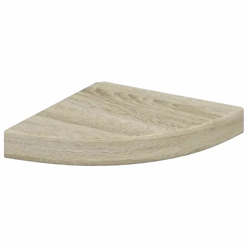 Pakabinamos kampinės lentynos, 4vnt., ąžuolo, 25x25x3,8cm, MDF