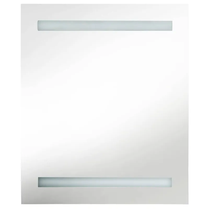 Veidrodinė vonios spintelė su LED apšvietimu, juoda, 50x14x60cm