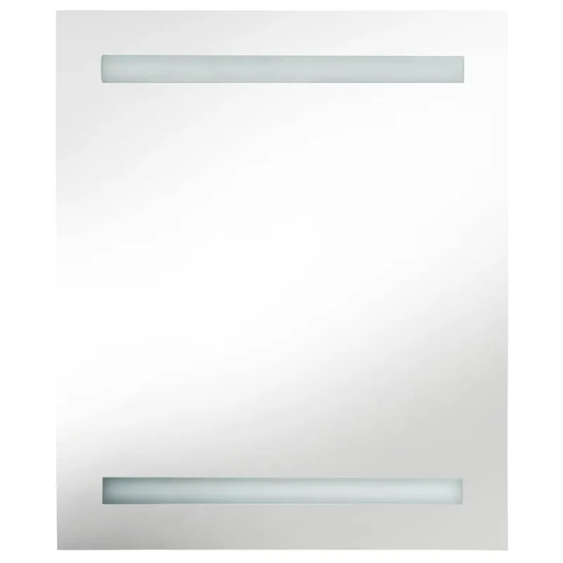 Veidrodinė vonios spintelė su LED, pilka, 50x14x60cm, blizgi