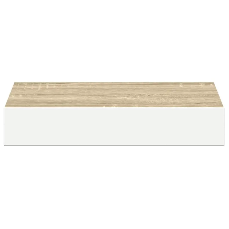 Pakabinama sieninė lentyna, ąžuolo ir balta, 23x23,5x3,8cm, MDF